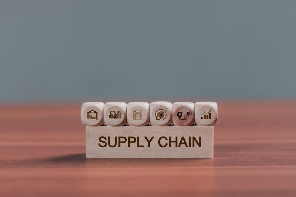 Supply,Chain,Management,Concept.,Wooden,Blocks,Supply,Chain,Icons,,Data